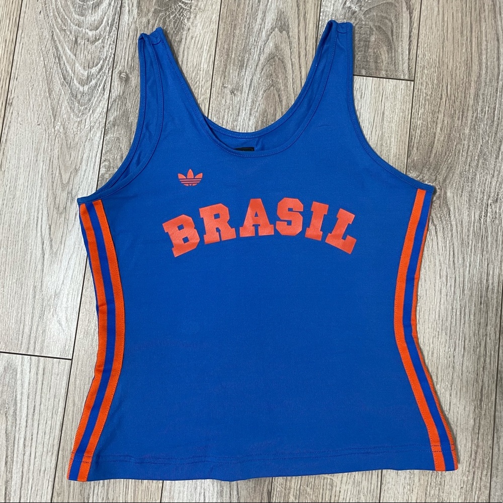 Adidas blue top Brasil
